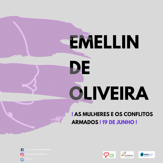 3 Cartaz 2.º Evento Falar de Mulheres. Dr.ª Emellin de Oliveira sobre "As mulheres e os conflitos armados" 19 Junho 2020