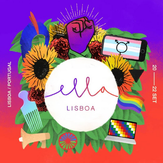 Cartaz 1 ELLA - Encuentro Latino Americano de Feminismos 20, 21 e 22 Setembro 2019 Casa Ninja Lisboa e Casa do Brasil