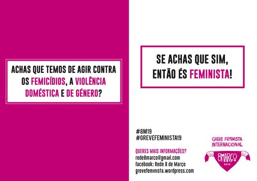 Cartaz 1 Greve Feminista Internacional - 8 MARÇO 2019