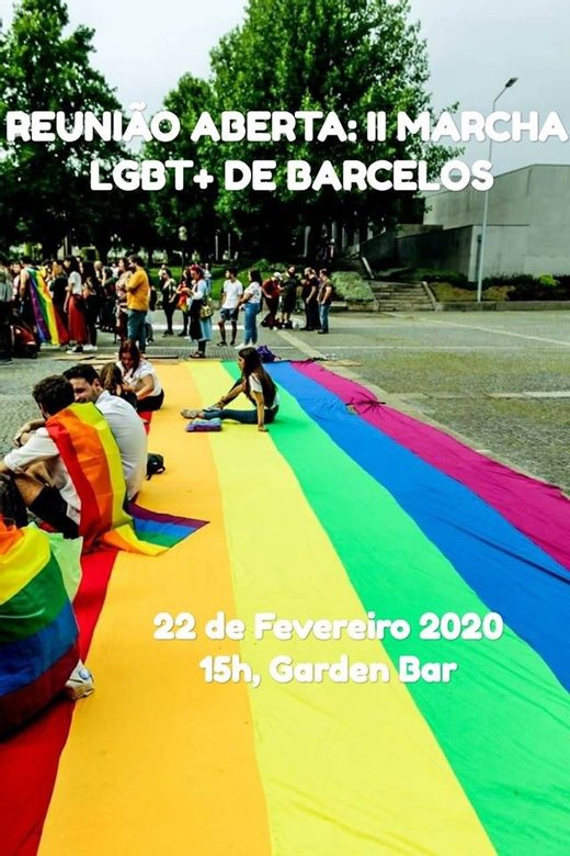 Cartaz 1ª Reunião Aberta: II Marcha do Orgulho LGBT+ de Barcelos 22 Fevereiro 2020