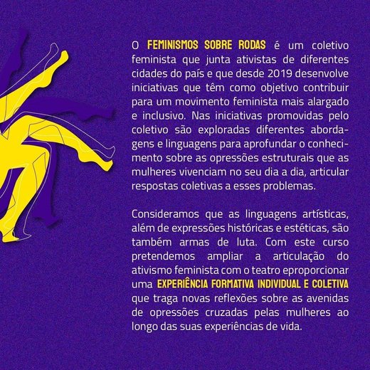 Cartaz 2 Curso de Teatro Livre e Feminista Feminismos Sobre Rodas Porto e Aveiro 2021