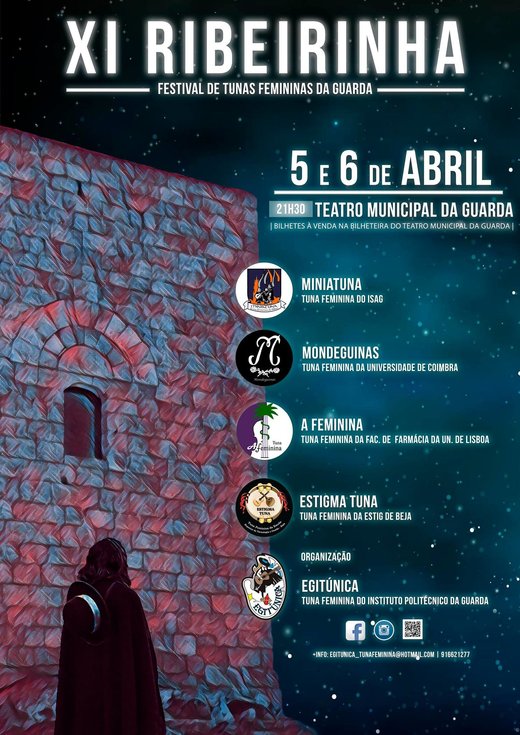 Cartaz 2 XI Ribeirinha - Festival de Tunas Femininas da Guarda 5-6 abril 2019