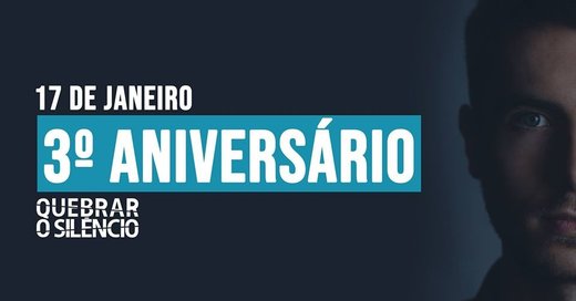 Cartaz 3º aniversário da Quebrar o Silêncio 17 Janeiro 2020 Águas de Portugal Lisboa