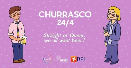 Cartaz 3.º Churrasco QueerIST | 24 de abril 2019 Lisboa