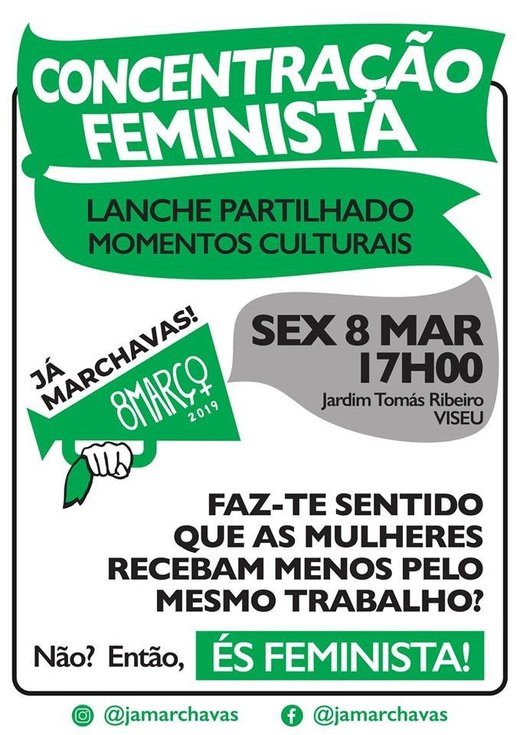 Cartaz 3 Concentração Feminista 8 Março Viseu 2019