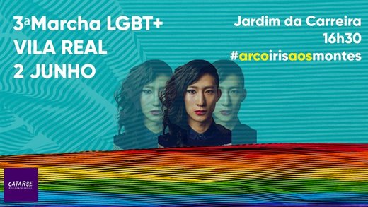 Cartaz 3ª Marcha pelos Direitos LGBT+ Vila Real 2 Junio 2019