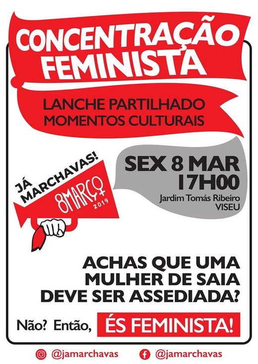 Cartaz 4 Concentração Feminista 8 Março Viseu 2019