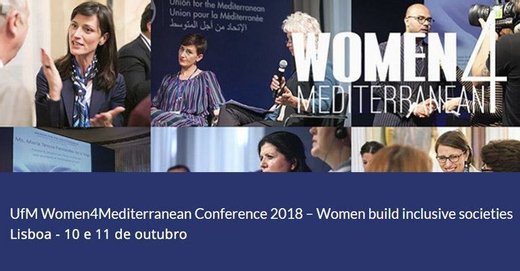 Cartaz 4ª Conferência «Women4Mediterranean» - UpM 10 Outubro 2019 CIG Lisboa