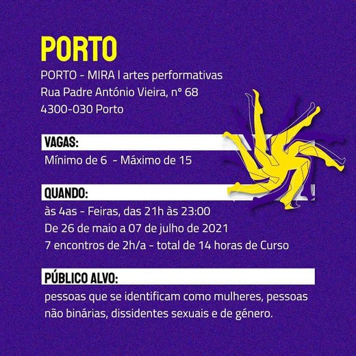 Cartaz 4 Curso de Teatro Livre e Feminista Feminismos Sobre Rodas Porto e Aveiro 2021