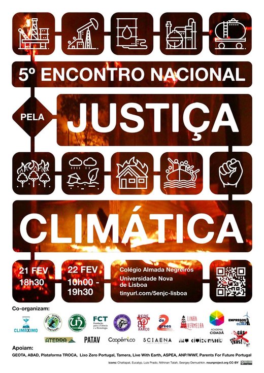 Cartaz 5º Encontro Nacional pela Justiça Climática 21 Fevereiro 2020 Universidade Nova de Lisboa