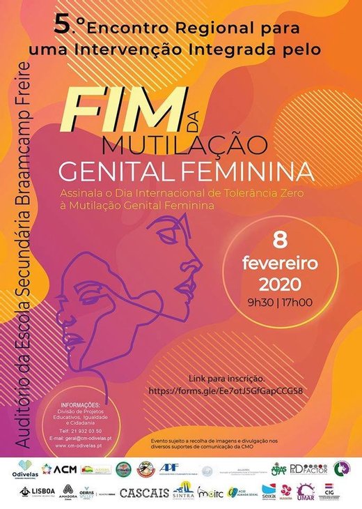 Cartaz 5º Encontro Regional para Intervenção Integrada pelo fim da MGF 8 Fevereiro 2020 Pontinha Lisboa