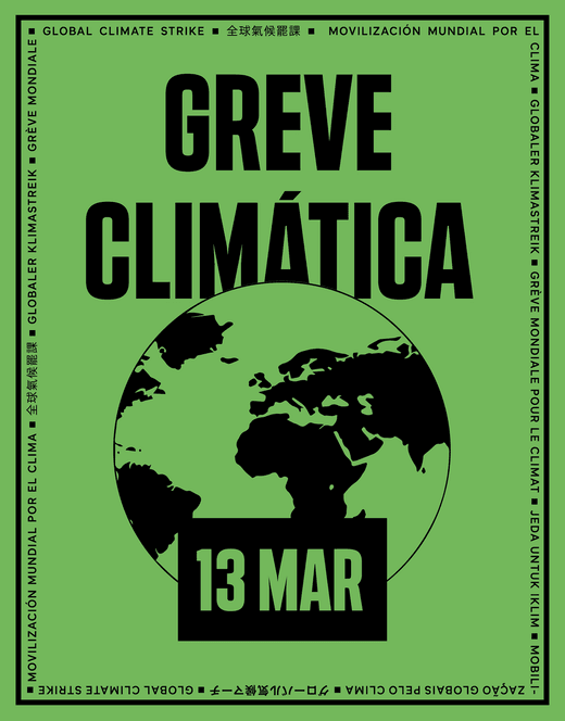 Cartaz 5ª Greve Climática Estudiantil pelo clima 13 Março 2020 Portugal