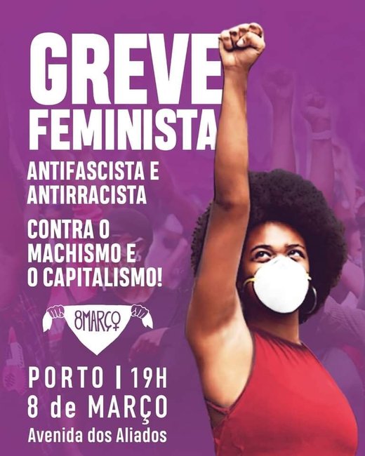Cartaz 8M Porto: Concentração | Greve Feminista Internacional 2021 Rede 8 de Março