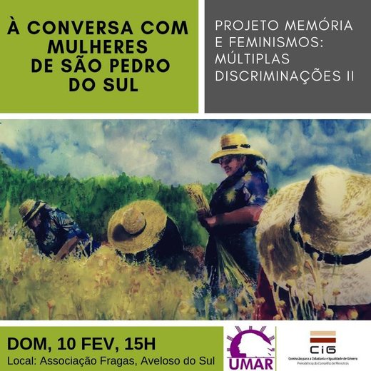 Cartaz À conversa com mulheres de São Pedro do Sul 2019-02-10