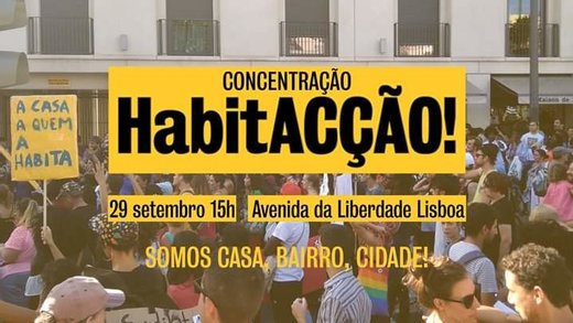 Cartaz A Mudança: Concentração HabitAcção! 29 Setembro 2019 Lisboa