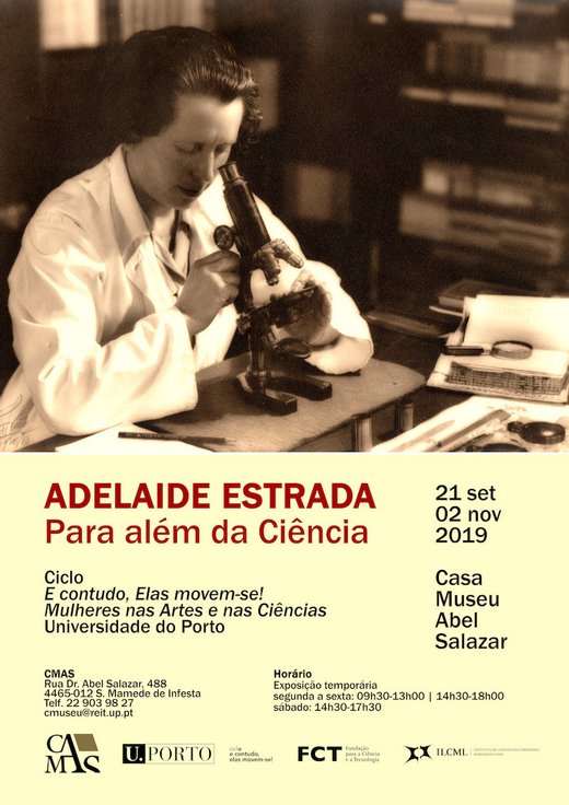Cartaz Adelaide Estrada - Para Além da Ciência | Exposição 21 Setembro - 2 Novembro 2019 E Contudo, Elas Movem-se! | Ciclo Multidisciplinar Cultura U.Porto
