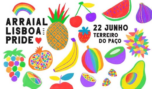 Cartaz Arraial Lisboa Pride 2019 22 Junho Terreiro do Paço