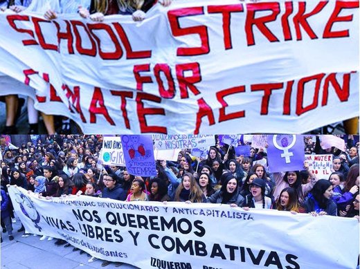 Cartaz Assembleia Aberta: Greve feminista 8M e Greve Climática 15M 2019-02-27
