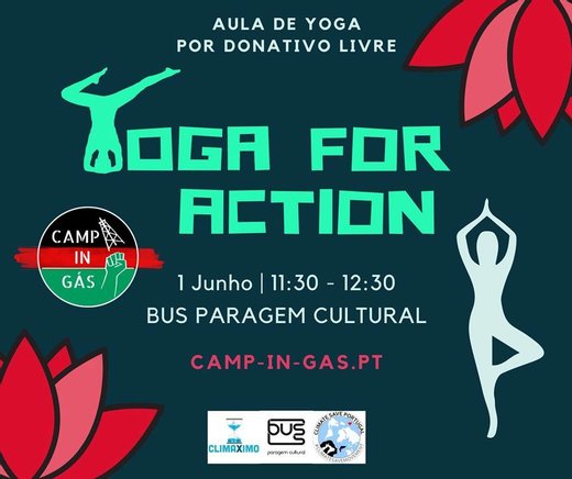 Cartaz Aula de Yoga Yoga for Action 1 Junho 2019 Lisboa