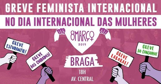 Cartaz Braga | Manifestação - Greve Feminista Internacional 2019