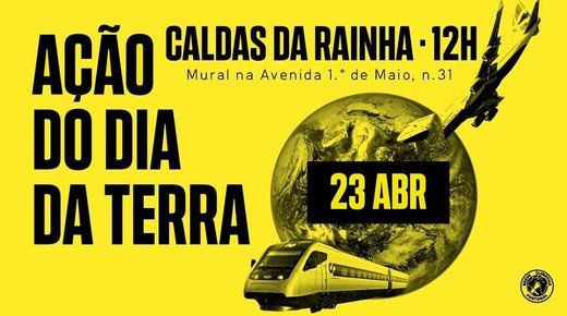 Cartaz Caldas da Rainha - Ação do Dia da Terra Greve Climática Estudiantil 21 abril 2021 Portugal