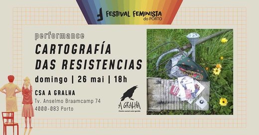 Cartaz Cartografía das resistencias 26 Maio 2019 Festival Feminista do Porto