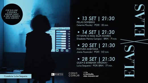 Cartaz Ciclo de Cinema Elas x Elas - Dedicado a Mulheres nas Artes 13 14 20 e 28 Setembro 2019 Cultura U.Porto