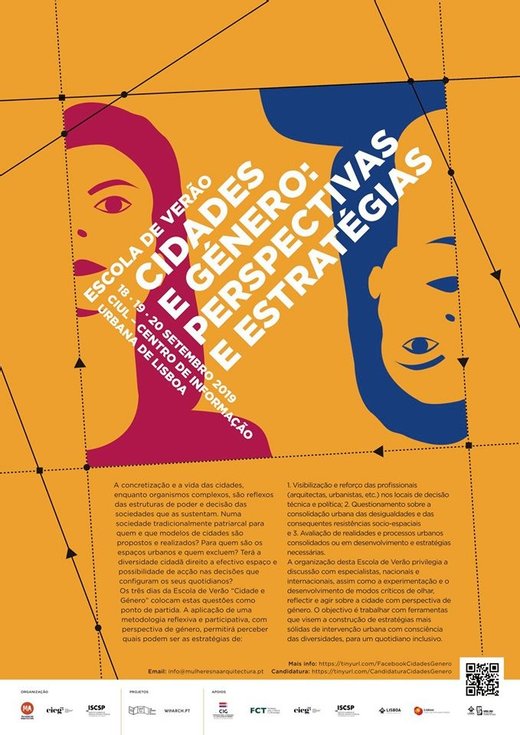 Cartaz Cidades e Género: Perspectivas e Estratégias. Escola de Verão 18-19-20 Setembro 2019 CIUL - Centro de Informação de Lisboa
