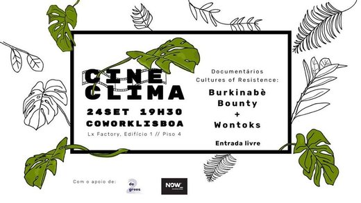 Cartaz CineClima // Coworklisboa 24 Setembro 2019 Mobilização Global pelo Clima Lisboa