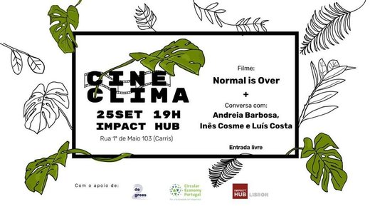 Cartaz Cineclima no Impact Hub Lisboa 25 Setembro 2019 Mobilização Global pelo Clima
