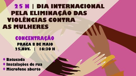 Cartaz Concentração | 25N | 2019 Coimbra Dia Internacional pela Eliminação das violências contra as mulheres Rede 8 de Março