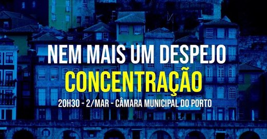 Cartaz Concentração: nem mais um despejo! 2 março 2020 Porto