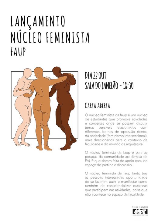 Cartaz Conversa Aberta // Chamada à participação 22 Outubro 2019 Núcleo Feminista da FAUP Porto