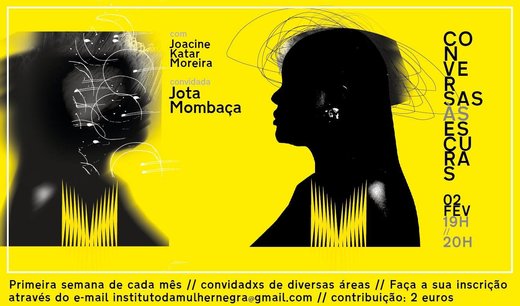 Cartaz Conversas às escuras, com Joacine Katar Moreira