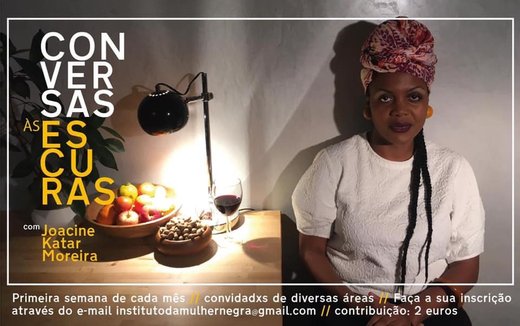 Cartaz Conversas às Escuras com Joacine Katar Moreira 2019