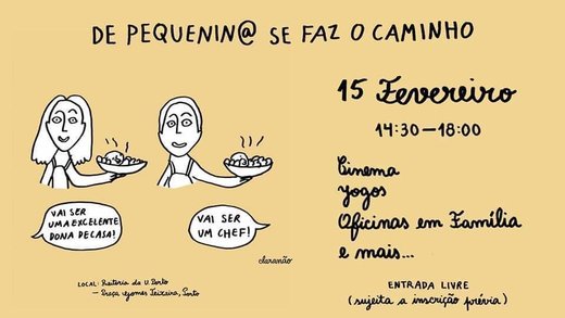 Cartaz De pequenin@ se faz o caminho | Oficina em família 15 Fevereiro 2020 Cultura U.Porto