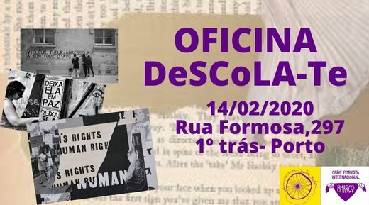 Cartaz DeSCoLA-Te Greve Feminista Internacional 14 Fevereiro 2020 Rede 8 de Março Porto