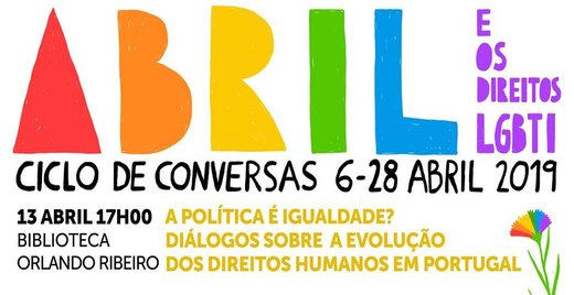 Cartaz Diálogos sobre a evolução dos Direitos Humanos em Portugal 13 Abril 2019 Lisboa