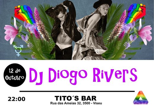 Cartaz Diogo Rivers abre armários em Viseu! LGBTI Viseu 12 Outubro 2019