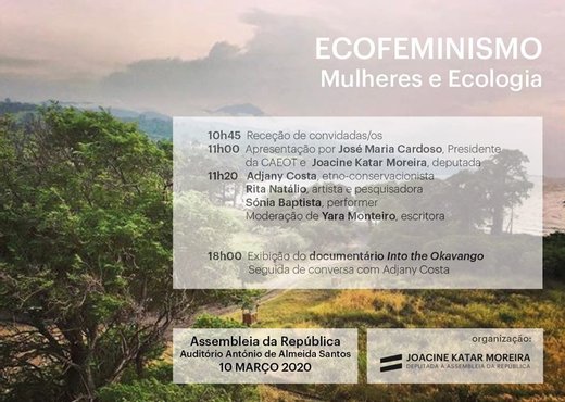 Cartaz Ecofeminismo | Mulheres e Ecologia 10 Março 2020 Assembleia Da República De Portugal Lisboa