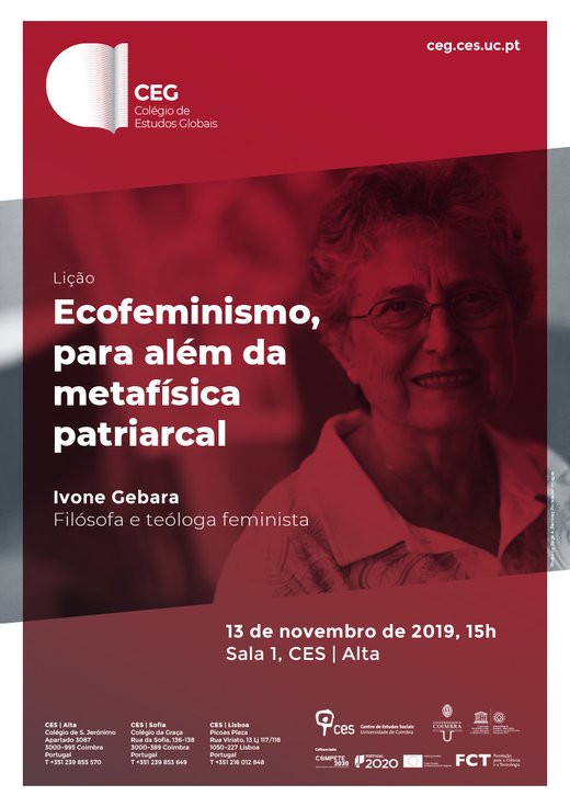 Cartaz Ecofeminismo para além da metafísica patriarcal 13 Novembro 2019 CES Universidad de Coimbra