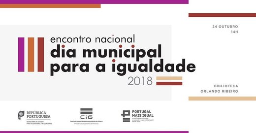 Cartaz Encontro Nacional do Dia Municipal para a Igualdade 24 Outubro 2019 CIG Lisboa