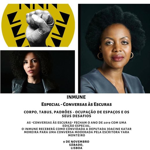 Cartaz Especial - Conversas às Escuras 9 Novembro 2019 INMUNE Lisboa