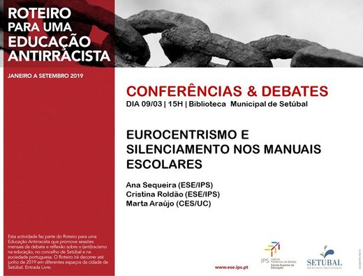 Cartaz Eurocentrismo e Silenciamento nos Manuais Escolares 2019-03-09 Setúbal