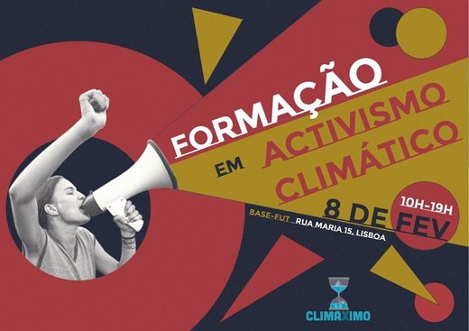 Cartaz Formação em Activismo Climático 8 Fevereiro 2020 Climáximo Lisboa