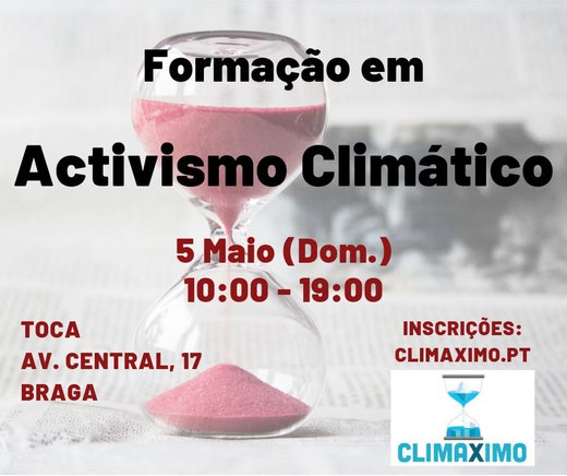 Cartaz Formação em Activismo Climático - Braga 5 Maio 2019