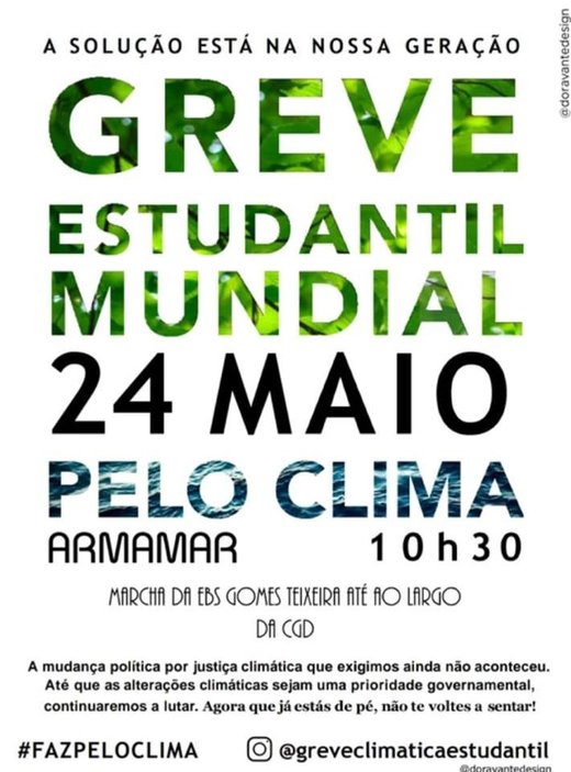 Cartaz GREVE CLIMÁTICA ESTUDANTIL-ARMAMAR 24 Maio 2019
