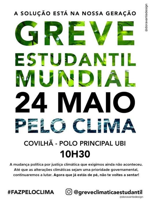 Cartaz GREVE CLIMÁTICA ESTUDANTIL-COVILHÃ 24 maio 2019