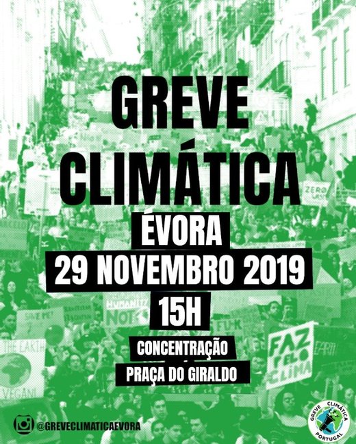Cartaz Greve Climática Estudantil- Évora 29 Novembro 2019