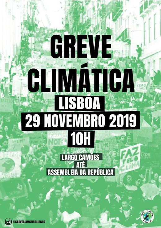 Cartaz Greve Climática Estudantil- Lisboa 29 Novembro 2019